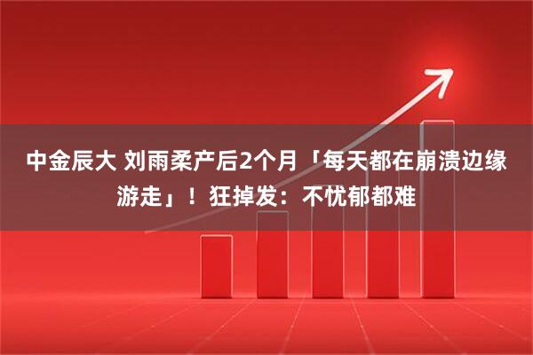 中金辰大 刘雨柔产后2个月「每天都在崩溃边缘游走」！狂掉发：不忧郁都难