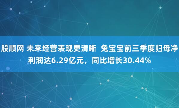 股顺网 未来经营表现更清晰  兔宝宝前三季度归母净利润达6.29亿元，同比增长30.44%