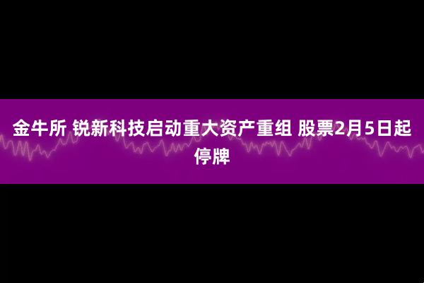 金牛所 锐新科技启动重大资产重组 股票2月5日起停牌